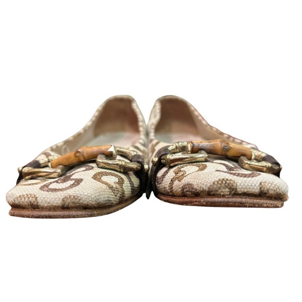 Gucci Canvas Bamboo Horsebit Flats – Size 7.5 - Picture 7 of 7